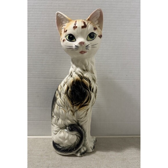 Vintage MCM Persian Cat Figurine Big Eyes Anthropomorphic Made In Japan 15” GUC - Picture 2 of 9